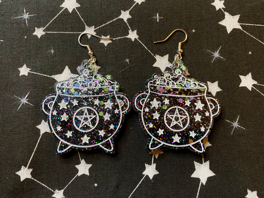 Pentagram Cauldron Earrings