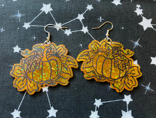 Floral Pumpkin Earrings