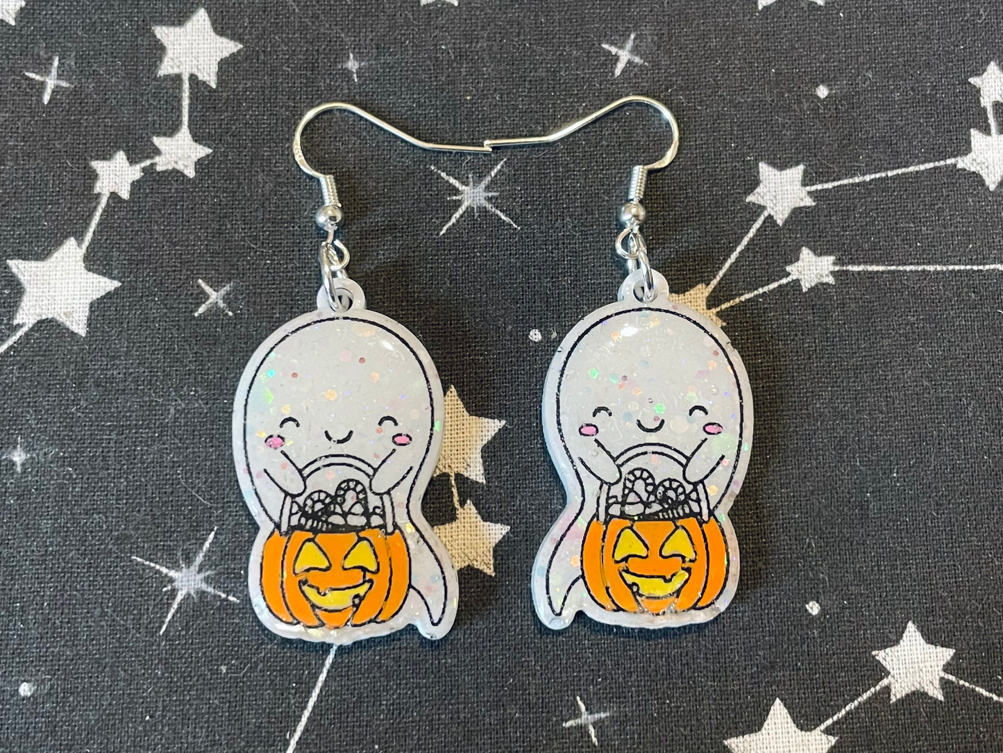 Cute Pumpkin Ghost Earrings