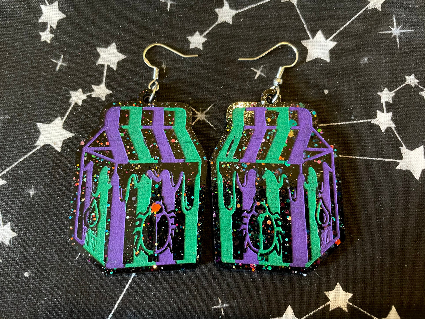 Beetle Juice Box Earrings