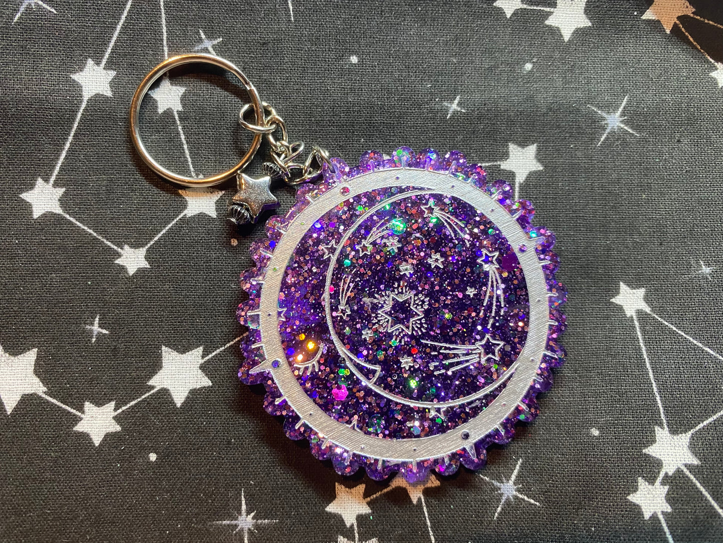 Moon and Stars Keyring