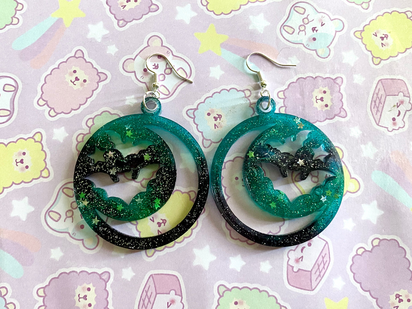 Moon & Bats Earrings