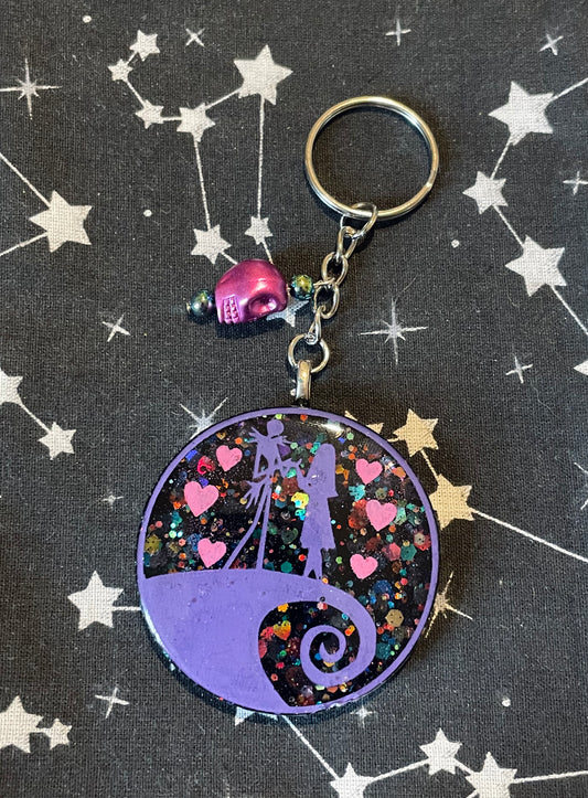 Sally & Jack Silhouette Keyring